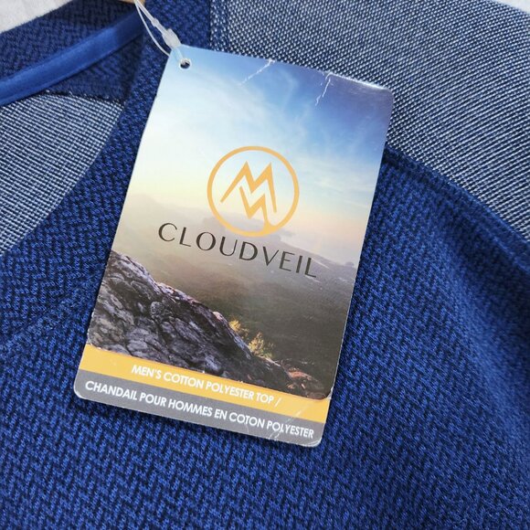 Cloudveil Shirt Men's XXL Blue Long Sleeve Raglan Pullover Chevron Pattern - Picture 4 of 9